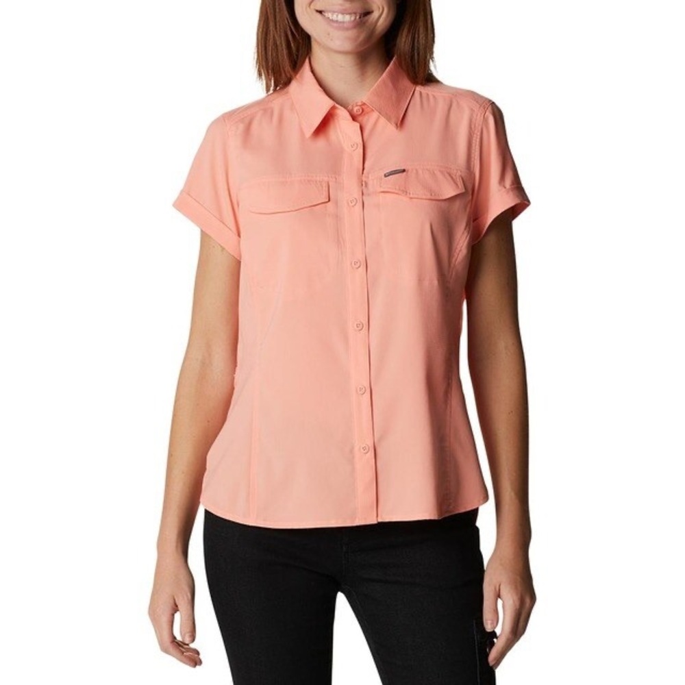 Columbia Omni-Shield Silver Ridge Lite Coral Button-Up Shirt Women’s Size Medium